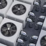 HVAC units (heating, ventilation and air conditioning). 3D rendered illustration.