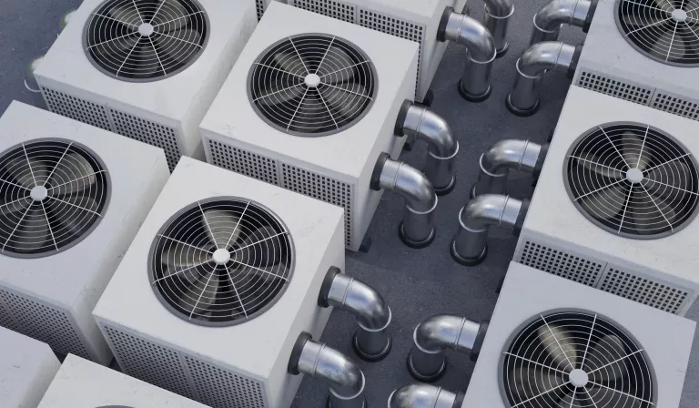 HVAC units (heating, ventilation and air conditioning). 3D rendered illustration.